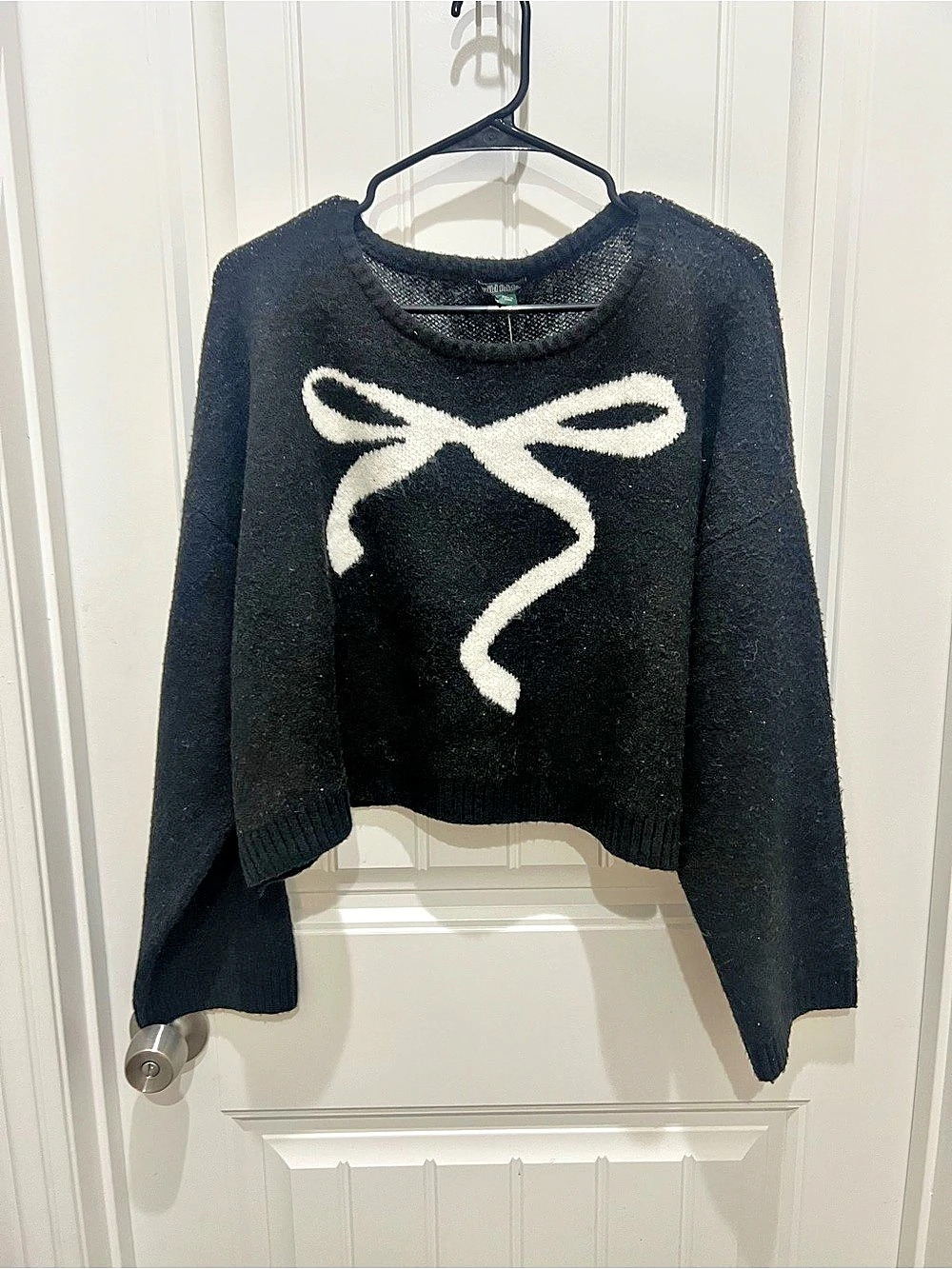 Wild Fable Bow Sweater Black & White XL NWT